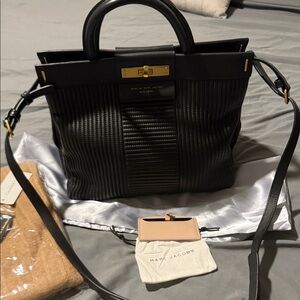 Marc Jacobs Black Textured Satchel